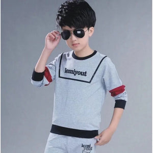 Boys' Casual Letter Print Tracksuit Set