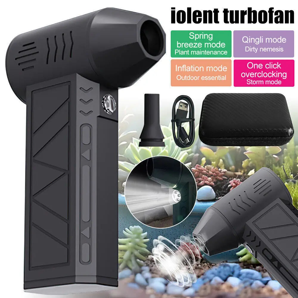 Dry Mini 130,000 RPM Portable Air Blower – Super Jet Fan Turbo Black