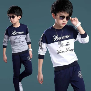 Boys' Casual Letter Print Tracksuit Set